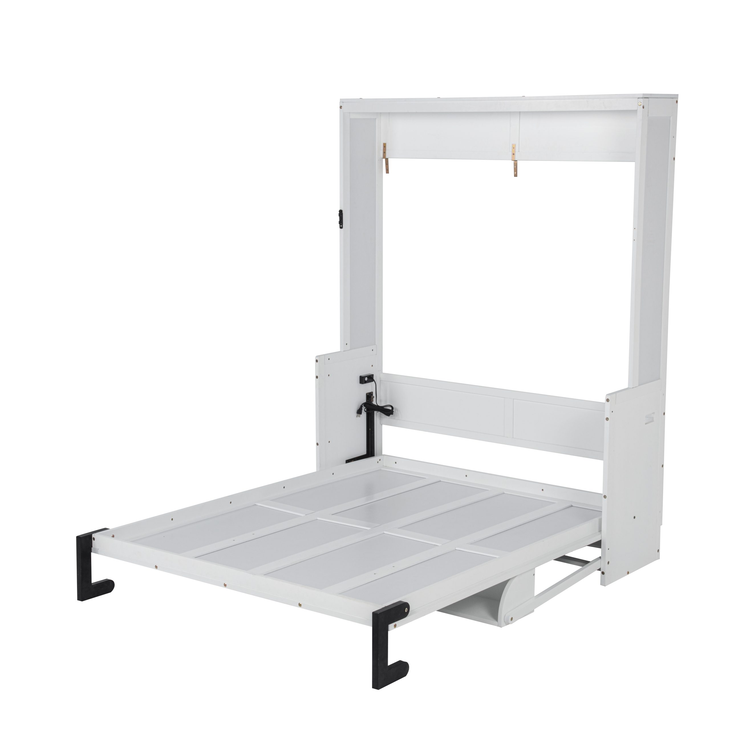 Queen Size Wood Vertical Murphy Bed With Desk, Gas Struts 26 Queen Size Wood Vertical Murphy Bed With Desk, Gas Struts