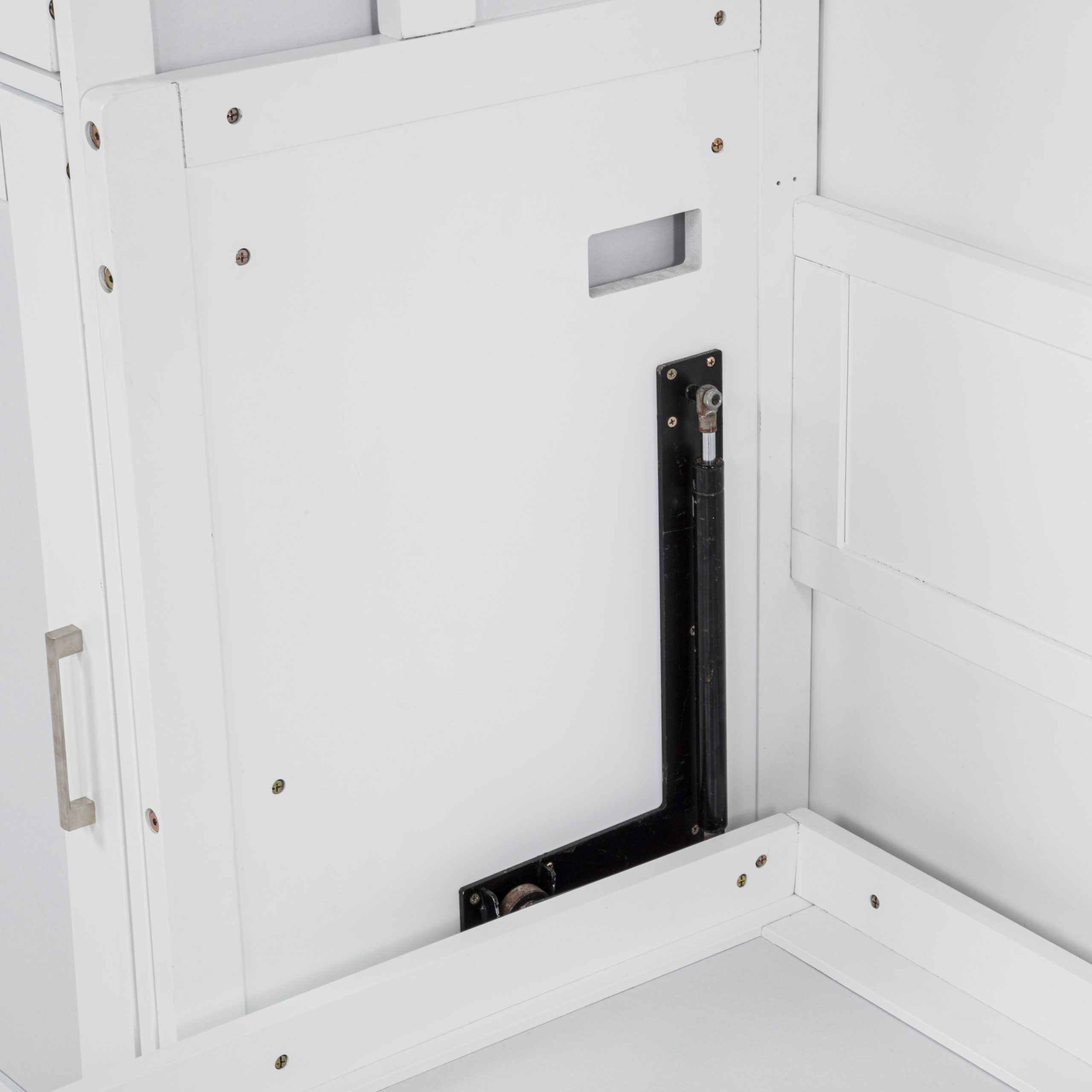 Queen Size Wood Vertical Murphy Bed With Desk, Gas Struts 21 Queen Size Wood Vertical Murphy Bed With Desk, Gas Struts