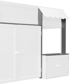 Full Loft House Bed with Playhouse & Storage