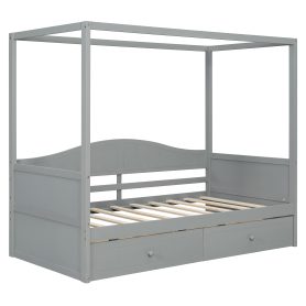 Twin Size Canopy Daybed with 2 Drawers