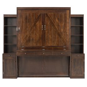 Queen Size Murphy Bed with Desk, Storage and Cabinets