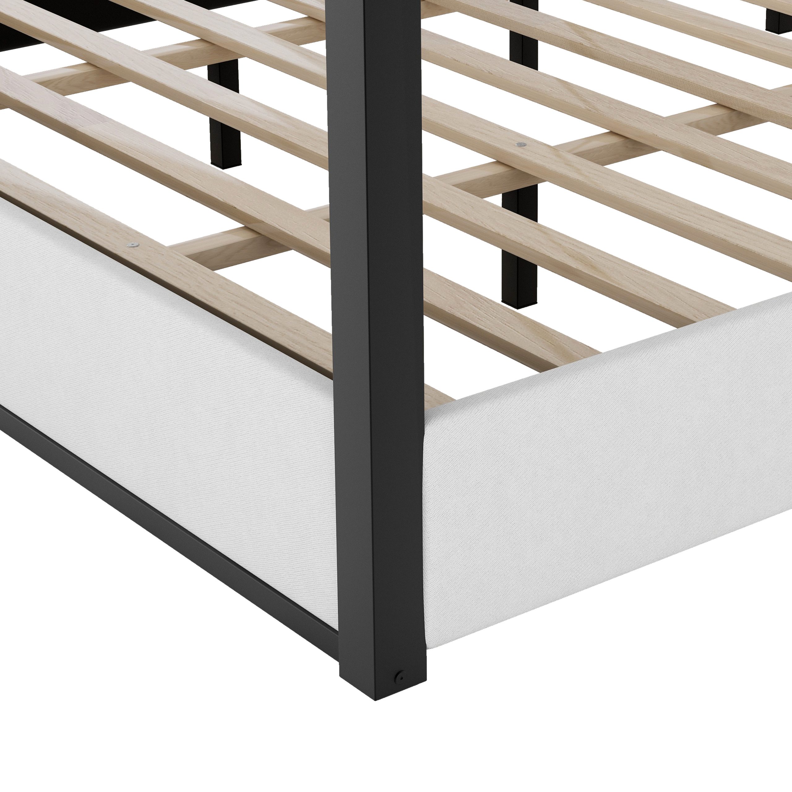 King Size Upholstery Canopy Platform Bed with Headboard and Metal Frame 15 King Size Upholstery Canopy Platform Bed with Headboard and Metal Frame