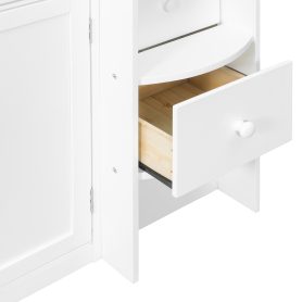 Twin Size Wooden Loft Bed With Desk, Drawers and Cabinets