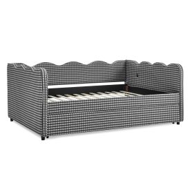 Full Size Cozy Gingham Daybed with Twin Size Trundle