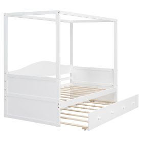 Twin Size Canopy Daybed With Twin Size Trundle