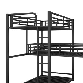 L-Shaped Metal Triple Twin Size Bunk Bed