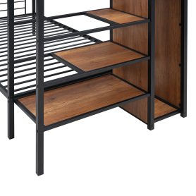 Metal Twin Over Twin Bunk Bed With Lateral Storage Ladder And Wardrobe 24 Metal Twin Over Twin Bunk Bed With Lateral Storage Ladder And Wardrobe