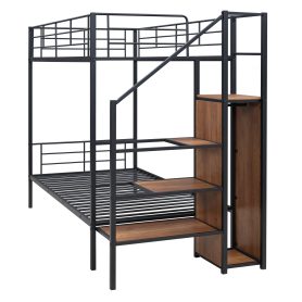 Metal Twin Over Twin Bunk Bed With Lateral Storage Ladder And Wardrobe 20 Metal Twin Over Twin Bunk Bed With Lateral Storage Ladder And Wardrobe