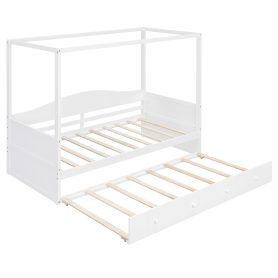Twin Size Canopy Daybed With Twin Size Trundle