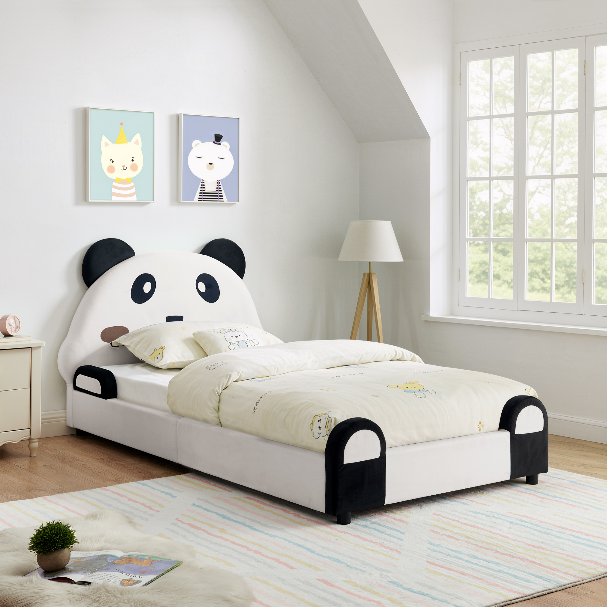 Twin Size Cute Panda-Shaped Kids Bed 6 Twin Size Cute Panda-Shaped Kids Bed