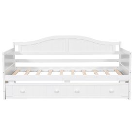 Twin Size Wooden Daybed with Trundle Bed