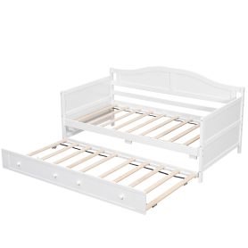 Twin Size Wooden Daybed with Trundle Bed