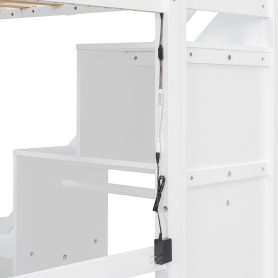 Twin Size Loft Bed with Two Chest of Drawers, Desk and Light Strip 28 Twin Size Loft Bed with Two Chest of Drawers, Desk and Light Strip