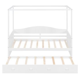 Twin Size Canopy Daybed With Twin Size Trundle