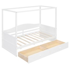 Twin Size Canopy Day Bed with 2 Drawers