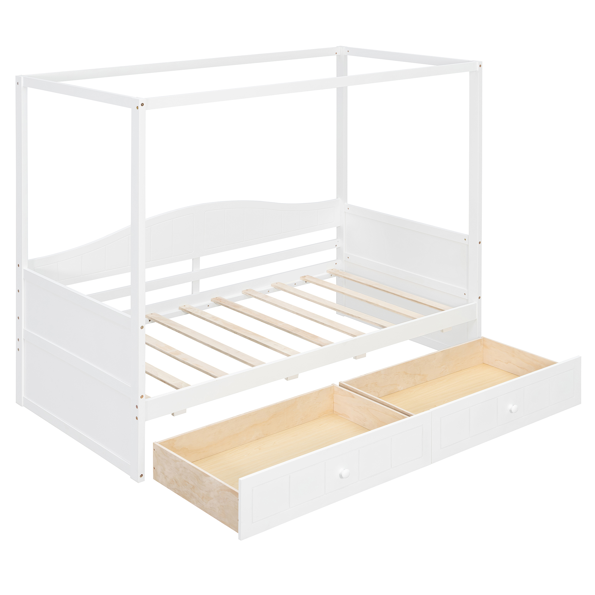 Twin Size Canopy Day Bed with 2 Drawers