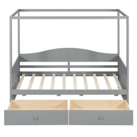Twin Size Canopy Daybed with 2 Drawers