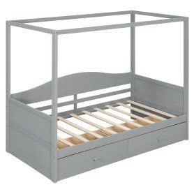 Twin Size Canopy Daybed with 2 Drawers