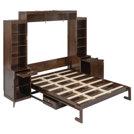 Queen Size Murphy Bed with Desk, Storage and Cabinets