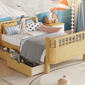 Wood Low Profile Twin DayBed with Rails