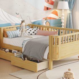 Wood Low Profile Twin DayBed with Rails