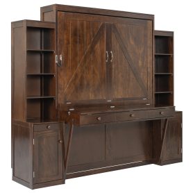 Queen Size Murphy Bed with Desk, Storage and Cabinets