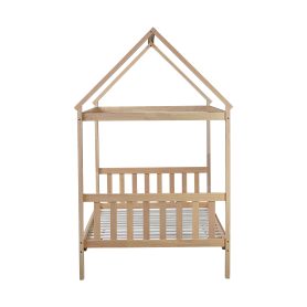Twin Rubber Wood Bed with House Frame