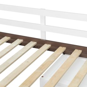 Full Size Loft Bed With Storage Staircase, Built-in Dressing Table, Wardrobe & Cabinets, USB Charging Ports And Lights