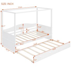 Twin Size Canopy Daybed With Twin Size Trundle
