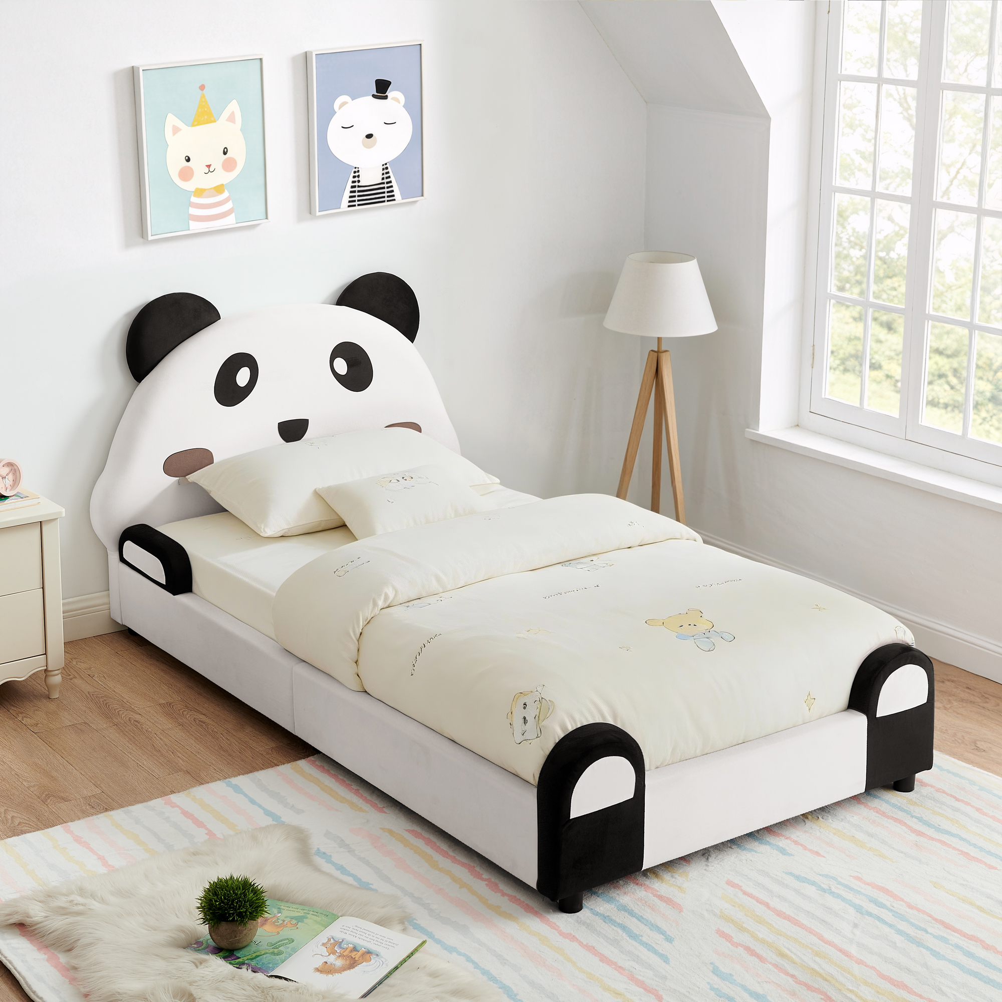 Twin Size Cute Panda-Shaped Kids Bed 4 Twin Size Cute Panda-Shaped Kids Bed