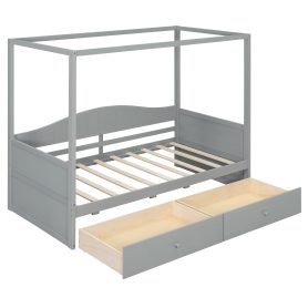 Twin Size Canopy Daybed with 2 Drawers