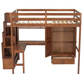 Full Size Loft Wood Bed With Desk, Book Shelves And Wardrobe 35 Full Size Loft Wood Bed With Desk, Book Shelves And Wardrobe
