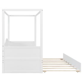 Twin Size Canopy Daybed With Twin Size Trundle