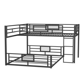 L-Shaped Metal Twin over Full Bunk Bed