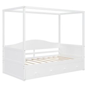 Twin Size Canopy Daybed With Twin Size Trundle