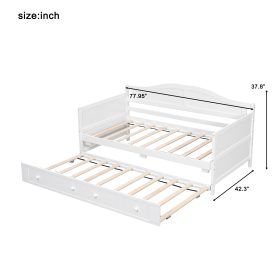 Twin Size Wooden Daybed with Trundle Bed