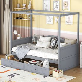 Twin Size Canopy Daybed with 2 Drawers