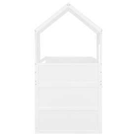 Twin Size Wooden Loft Bed With Desk, Drawers and Cabinets