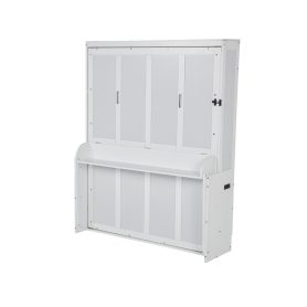 Queen Size Wood Vertical Murphy Bed With Desk, Gas Struts 44 Queen Size Wood Vertical Murphy Bed With Desk, Gas Struts