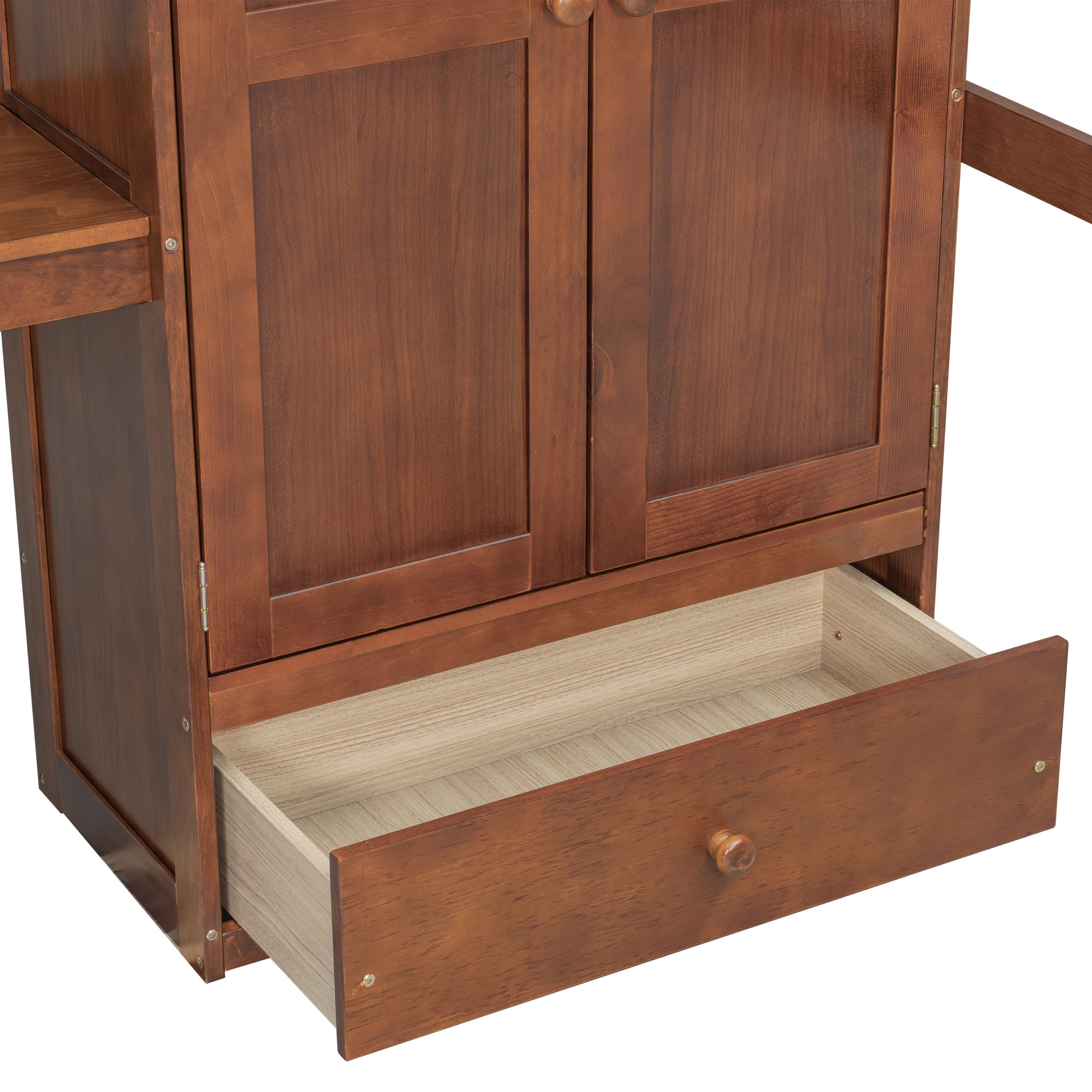 Full Size Loft Wood Bed With Desk, Book Shelves And Wardrobe 13 Full Size Loft Wood Bed With Desk, Book Shelves And Wardrobe