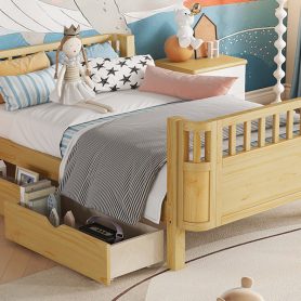 Wood Low Profile Twin DayBed with Rails
