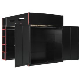 Full Size Wood Loft Bed with Desk,Wardrobe,Ample Storage Space,and RGB Light 32 Full Size Wood Loft Bed with Desk,Wardrobe,Ample Storage Space,and RGB Light