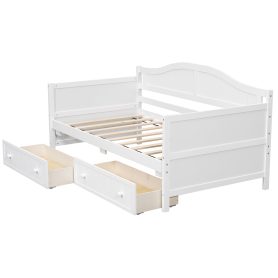 Twin Wooden Daybed With 2 Drawers, No Box Spring Needed