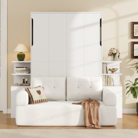 Queen Size Wall Murphy Bed with Sofa and Storage Cabinets 26 8f1f3098e71222d1355d0f4388d64a52