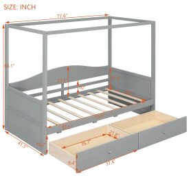 Twin Size Canopy Daybed with 2 Drawers