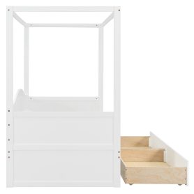 Twin Size Canopy Day Bed with 2 Drawers