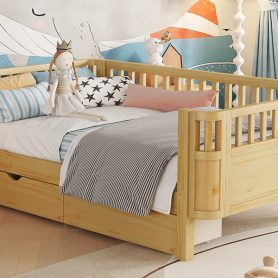 Wood Low Profile Twin DayBed with Rails
