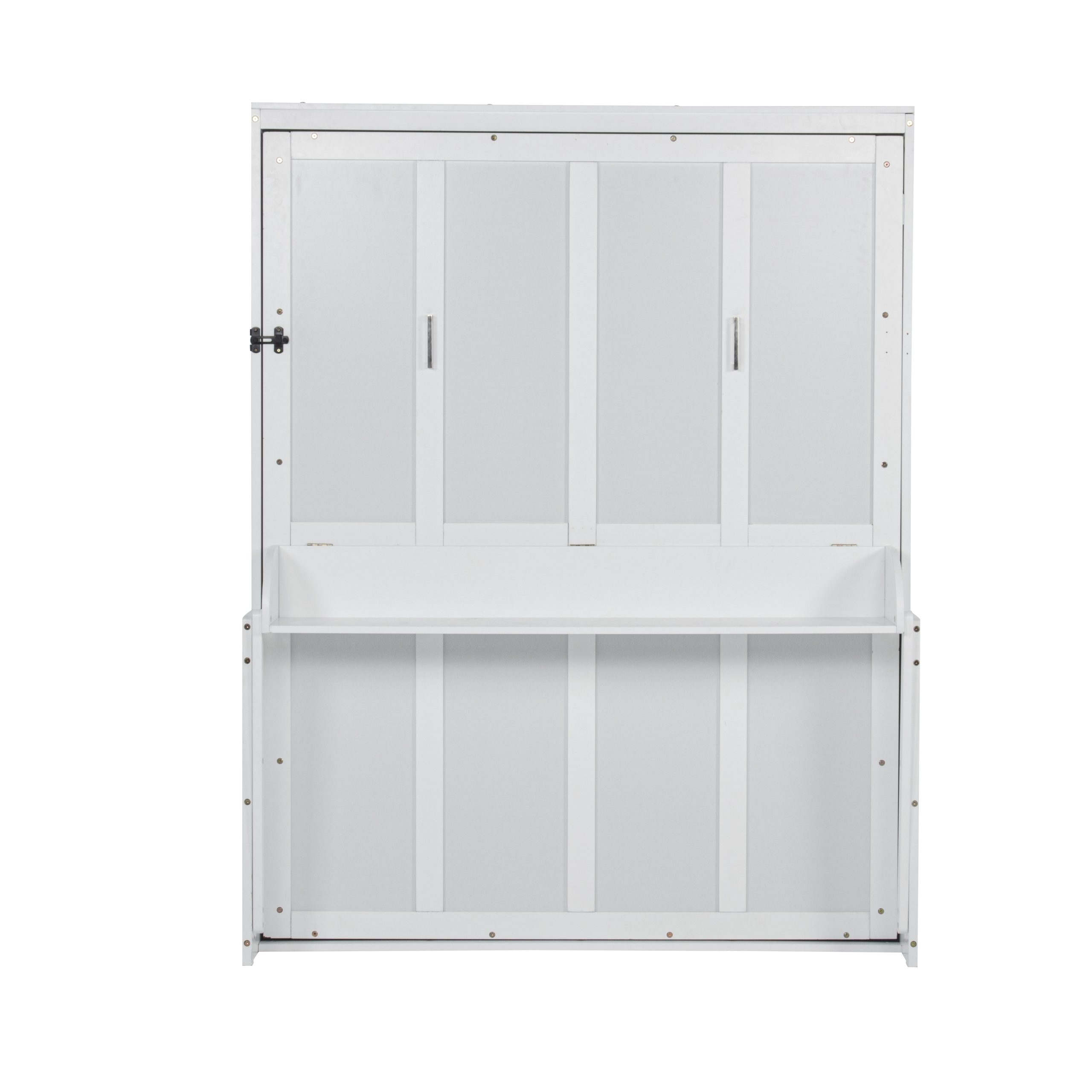 Queen Size Wood Vertical Murphy Bed With Desk, Gas Struts 19 Queen Size Wood Vertical Murphy Bed With Desk, Gas Struts