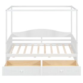 Twin Size Canopy Day Bed with 2 Drawers
