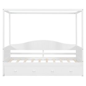 Twin Size Canopy Daybed With Twin Size Trundle